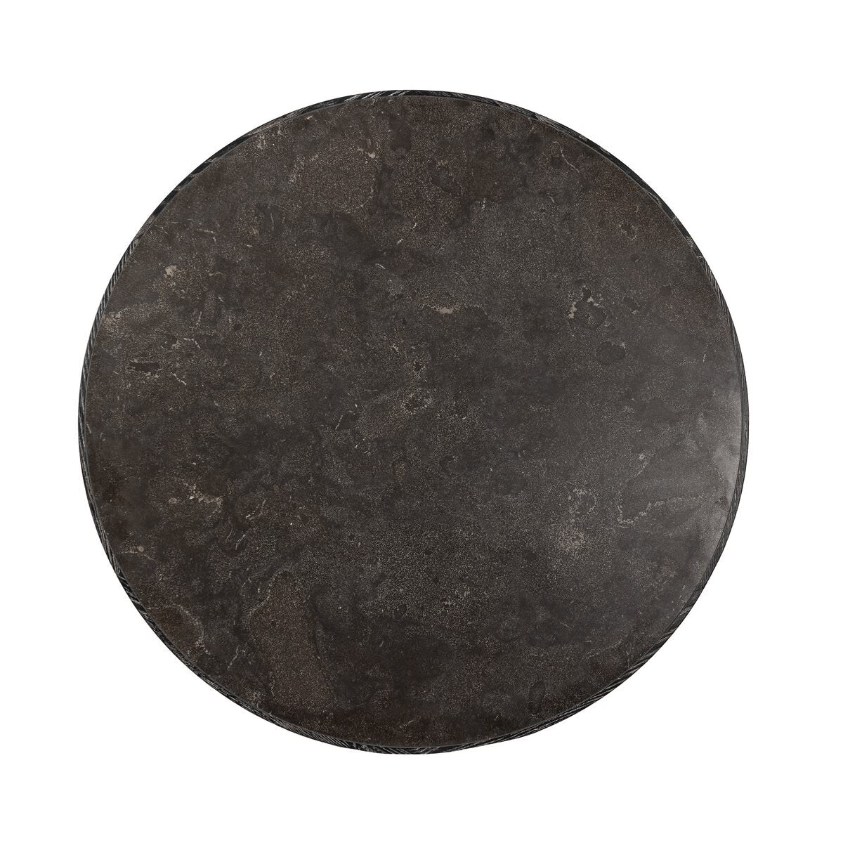 Top of Four Hands Skye Round Dining Table 42" in Bluestone on a white background at Addison West