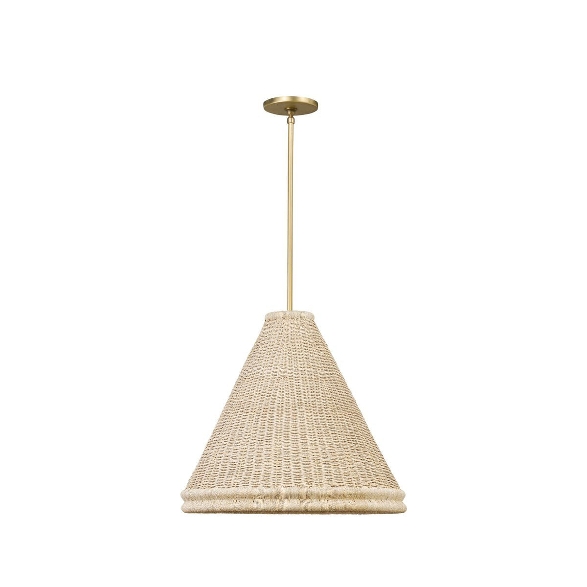Four Hands Small Riata Pendant in Light Raffia on a white background at Addison West