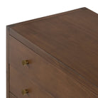 Close up of Four Hands Sullivan Nightstand in Saddle Tan Veneer on a white backgroud