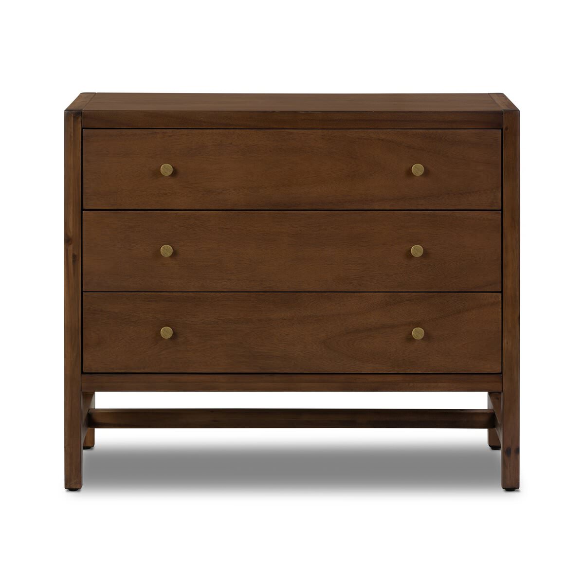 Four Hands Sullivan Nightstand in Saddle Tan Veneer on a white backgroud
