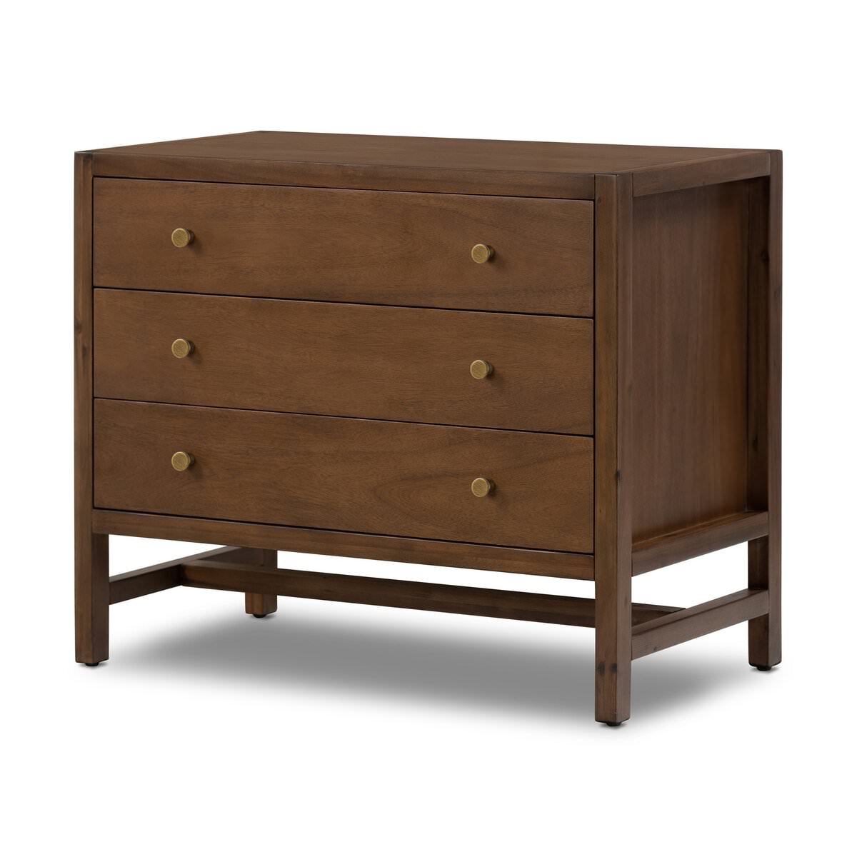 Four Hands Sullivan Nightstand in Saddle Tan Veneer on a white backgroud