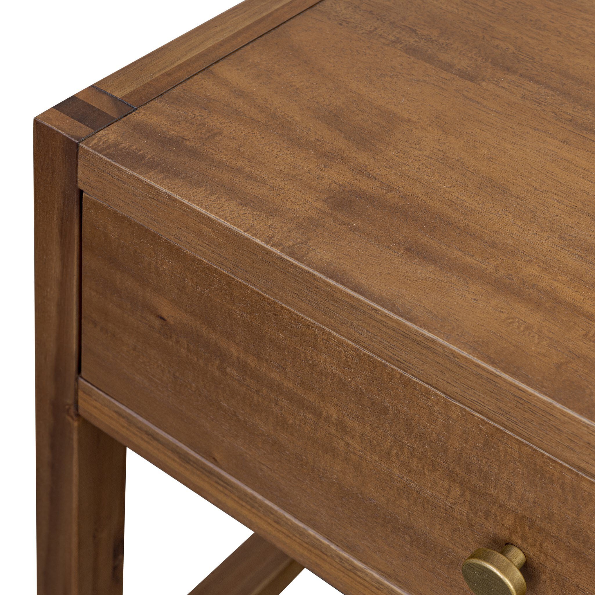 Four Hands Sullivan Small Nightstand in Saddle Tan Veneer on white background at Addison West.