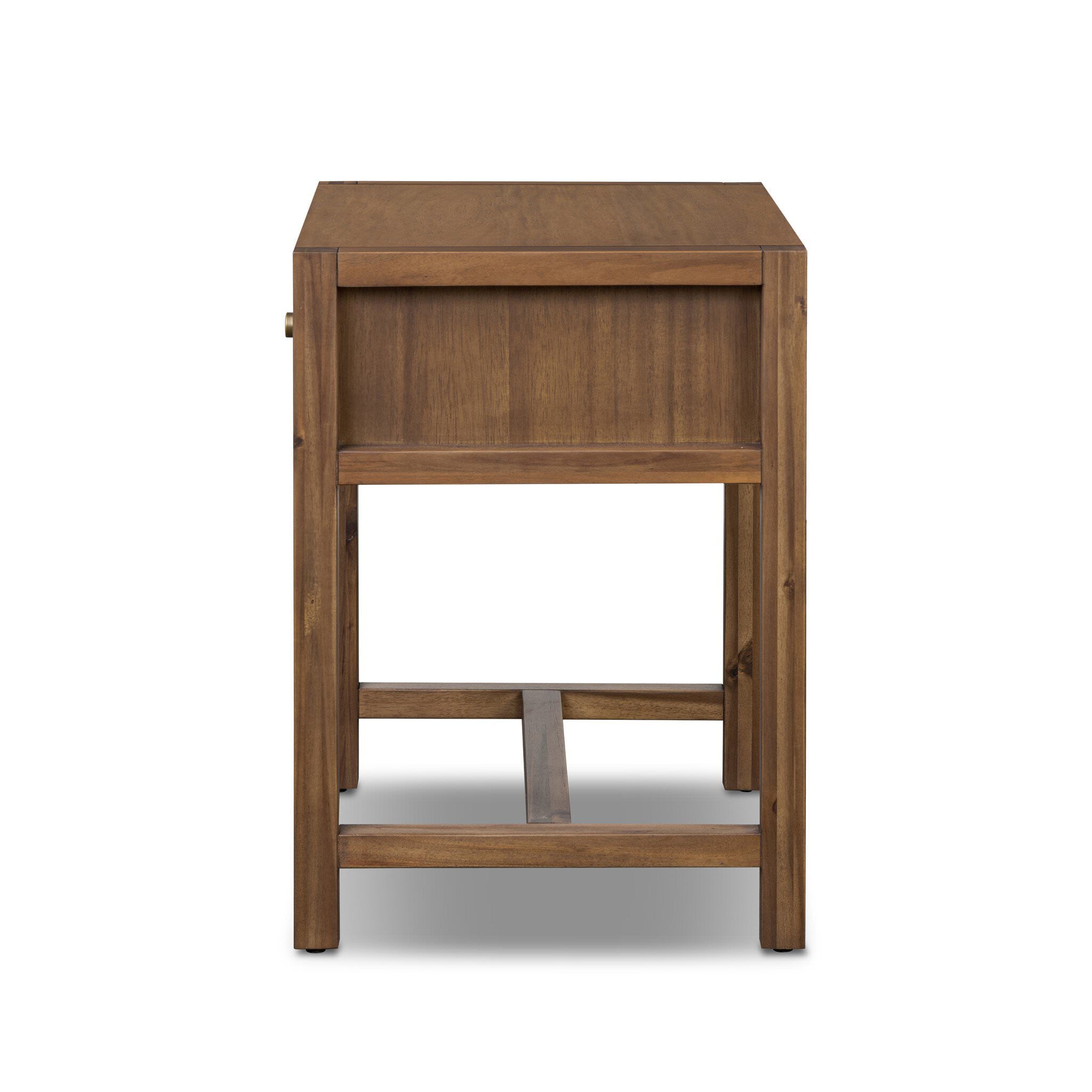 Four Hands Sullivan Small Nightstand in Saddle Tan Veneer on white background at Addison West.