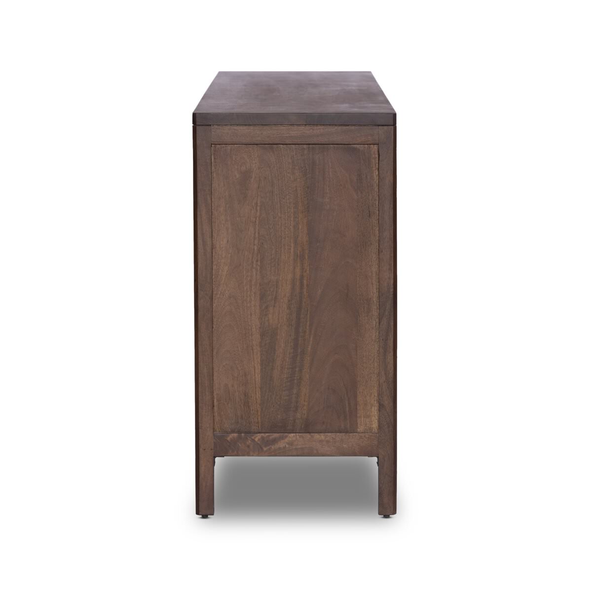 Side of Four Hands Sydney 9 Drawer Dresser in Brown Cane on a white background