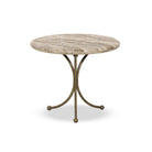Four Hands Sylas End Table in Fossil Marble on a white background at Addison West
