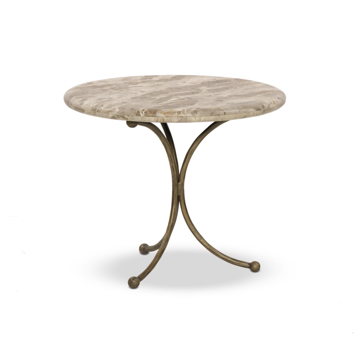 Four Hands Sylas End Table in Fossil Marble on a white background at Addison West
