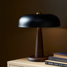Four Hands Tennon Table Lamp in Russet Mango on a table at Addison West