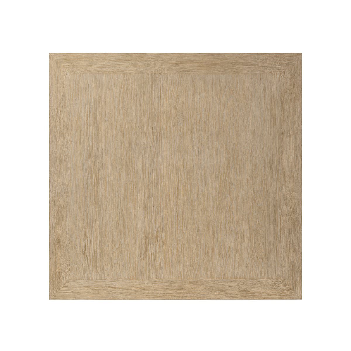 Top of Four Hands Thomas Square Coffee Table in Bleached Oak Veneer on a white background at Addison West