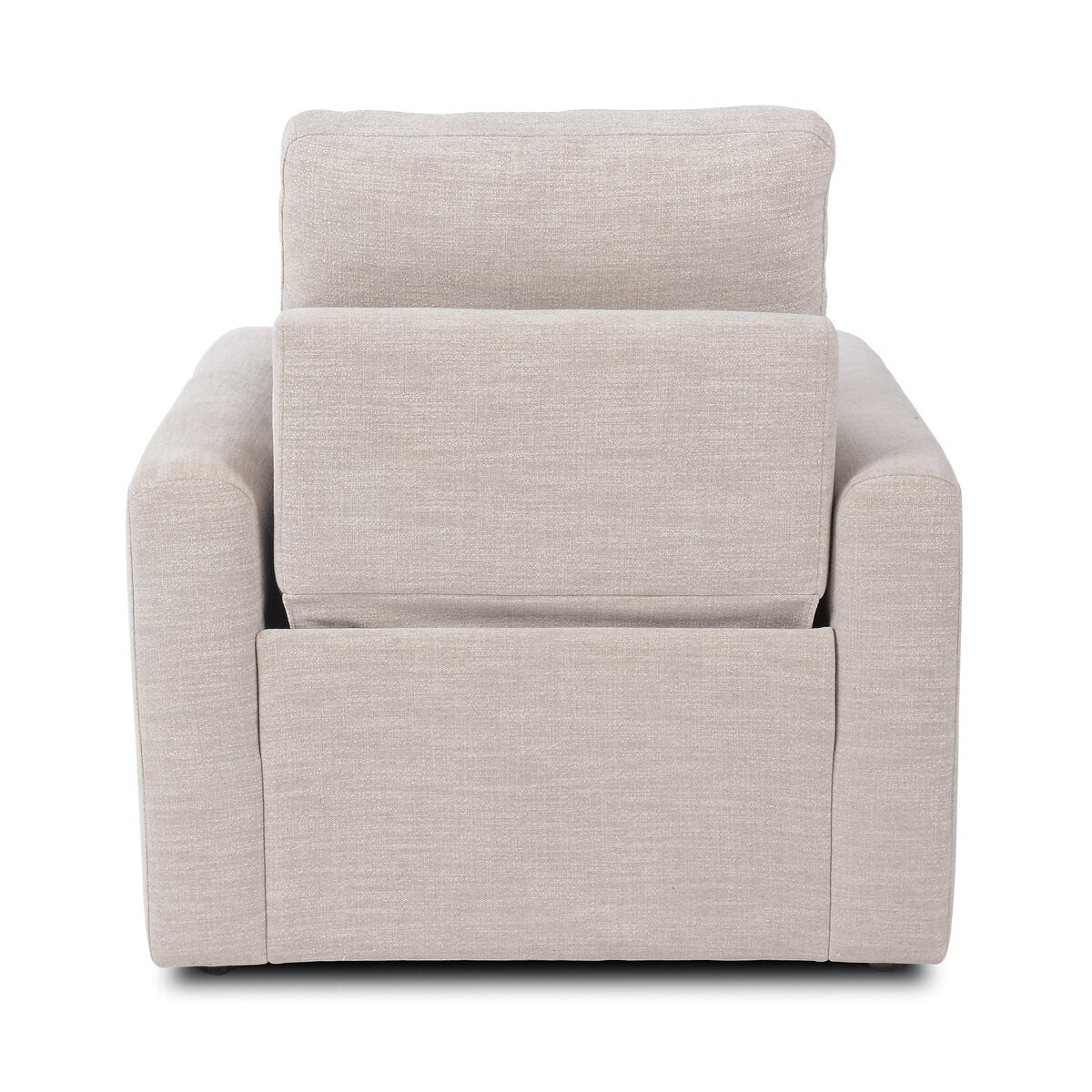 Back of Four Hands Tillery Power Recliner Accent Chair in Laken Stone on a white background at Addison West