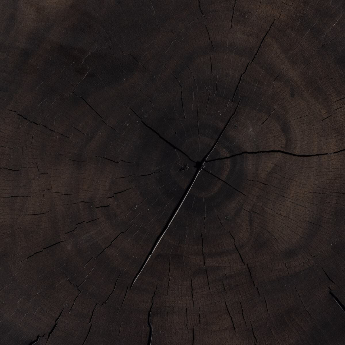 Close up of Four Hands Tino End Table in Rubbed Black