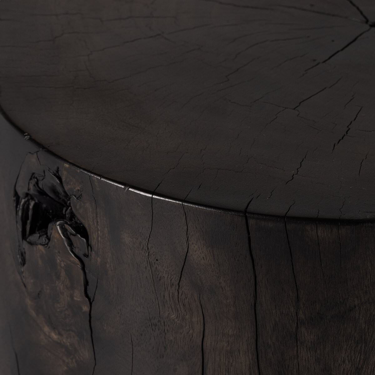 Close up of Four Hands Tino End Table in Rubbed Black