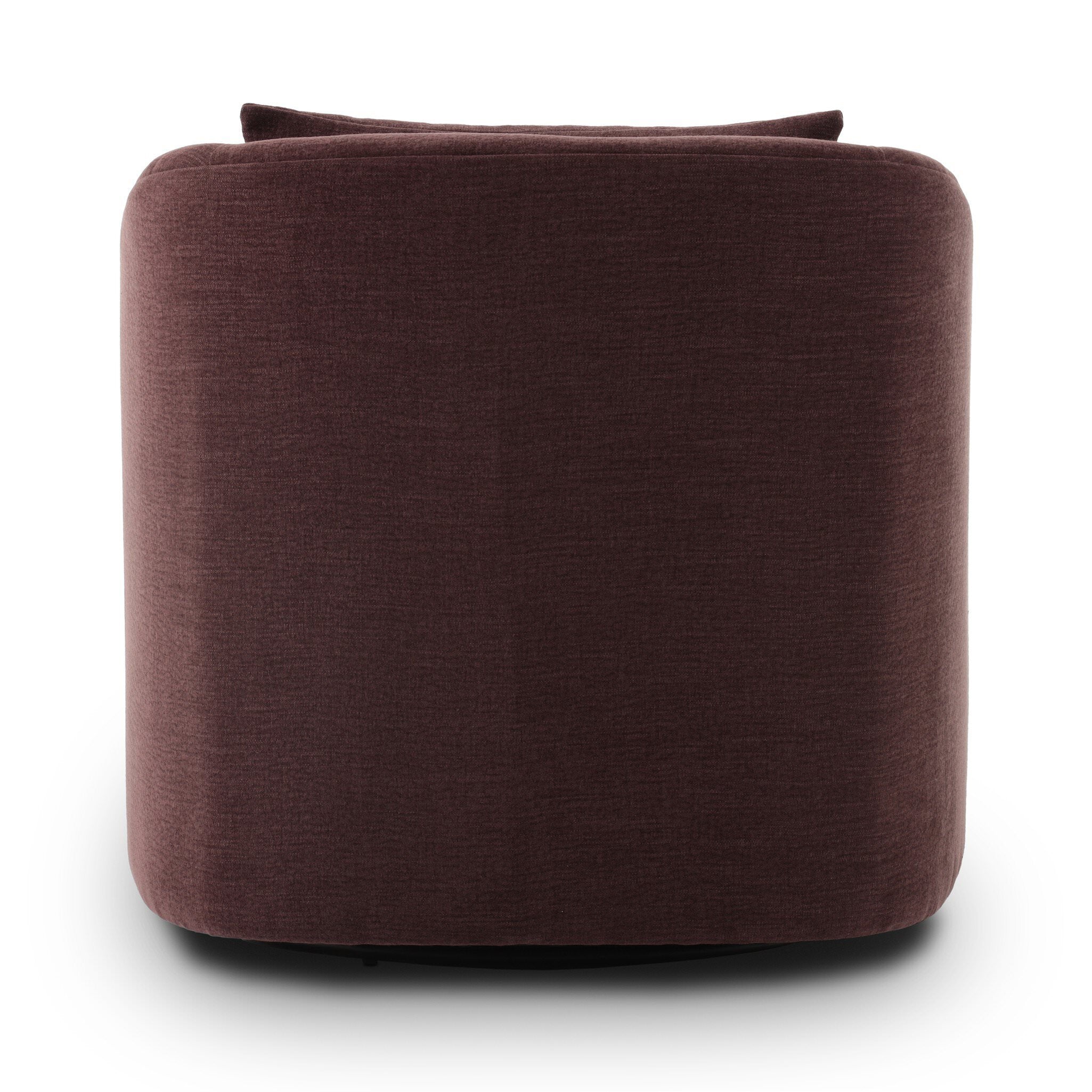Back of Four Hands Topanga Swivel Chair in Laughlin Plum on a white background at Addison West
