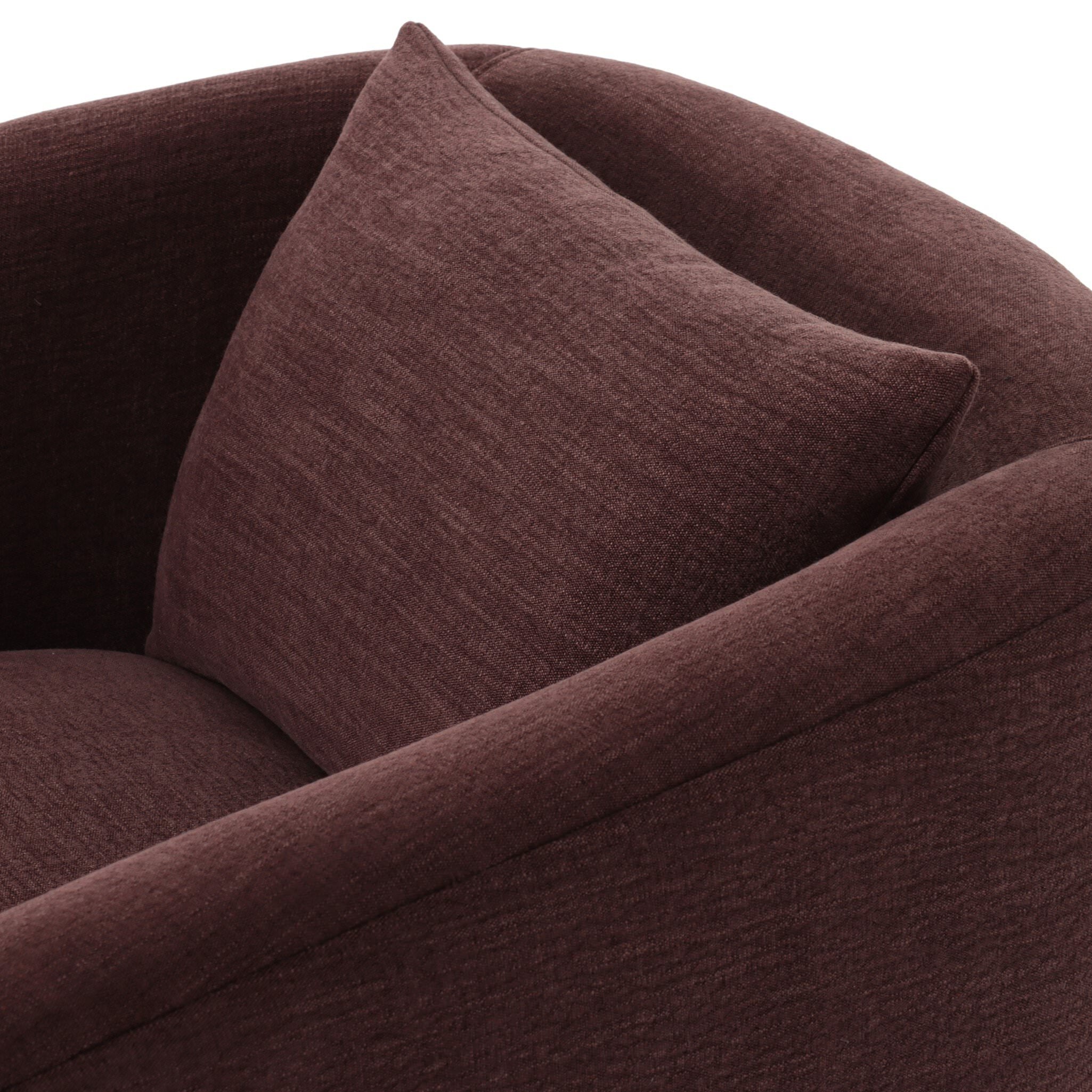Four Hands Topanga Swivel Chair in Laughlin Plum on a white background at Addison West