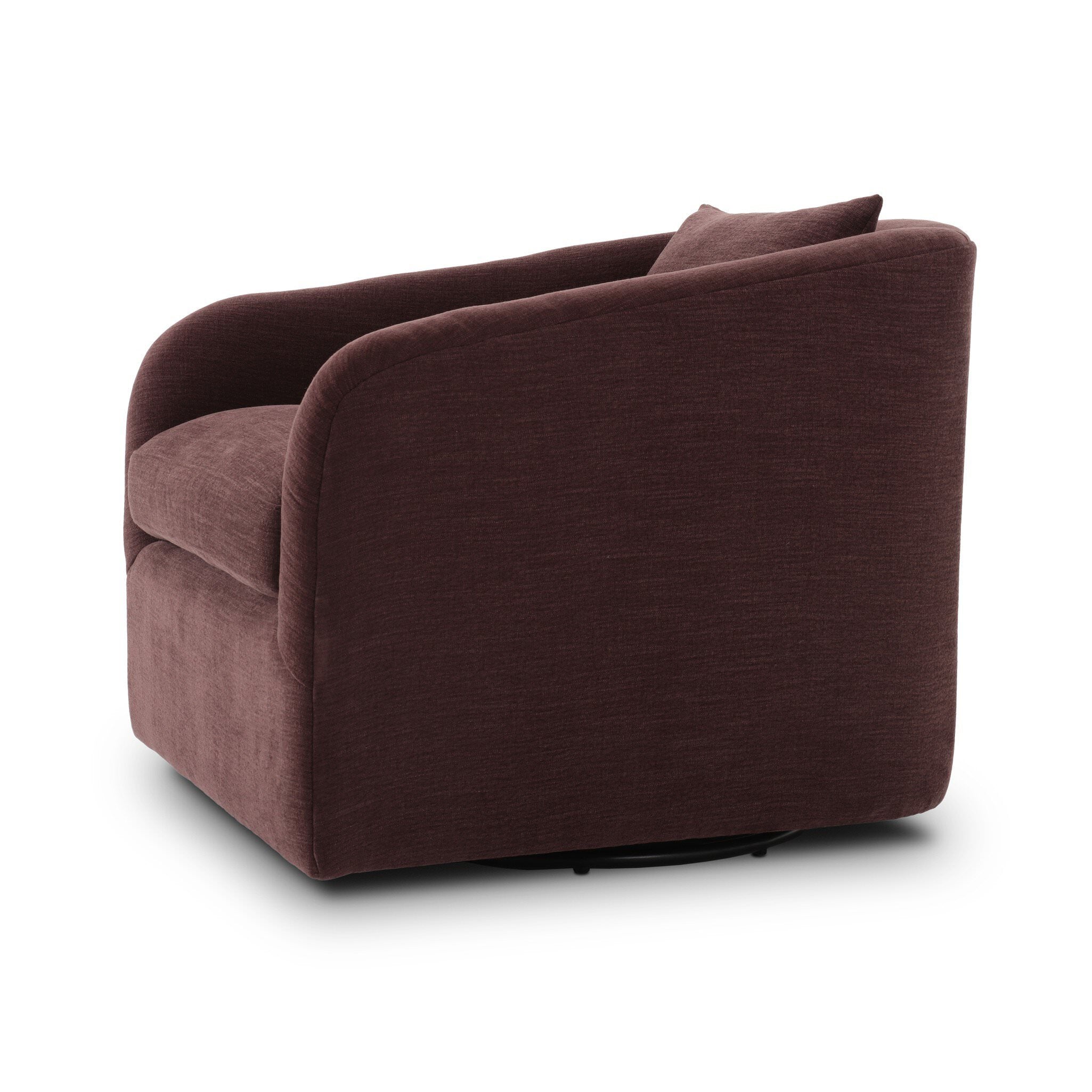 Four Hands Topanga Swivel Chair in Laughlin Plum on a white background at Addison West