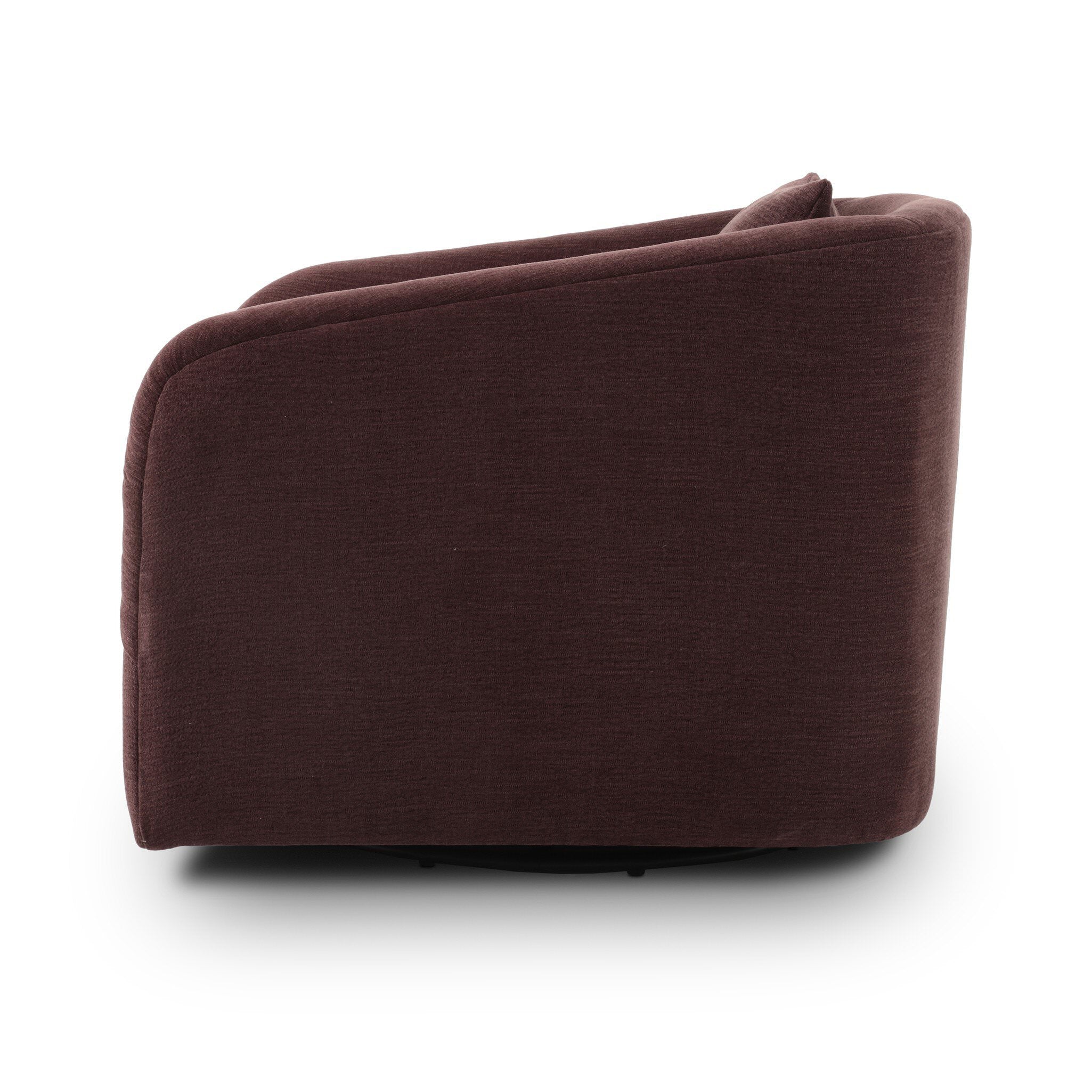 Four Hands Topanga Swivel Chair in Laughlin Plum on a white background at Addison West