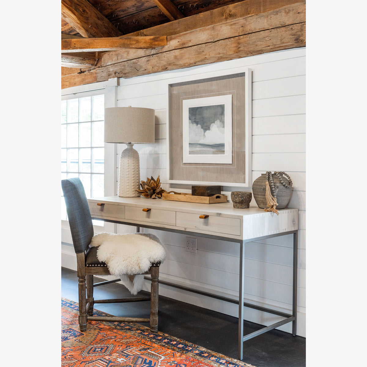 Four Hands Trey Modular Writing Desk in Dove Poplar – Addison West