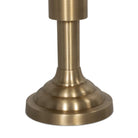 Close up of Four Hands Trieste Table Lamp in Raw Brass on a white background at Addison West