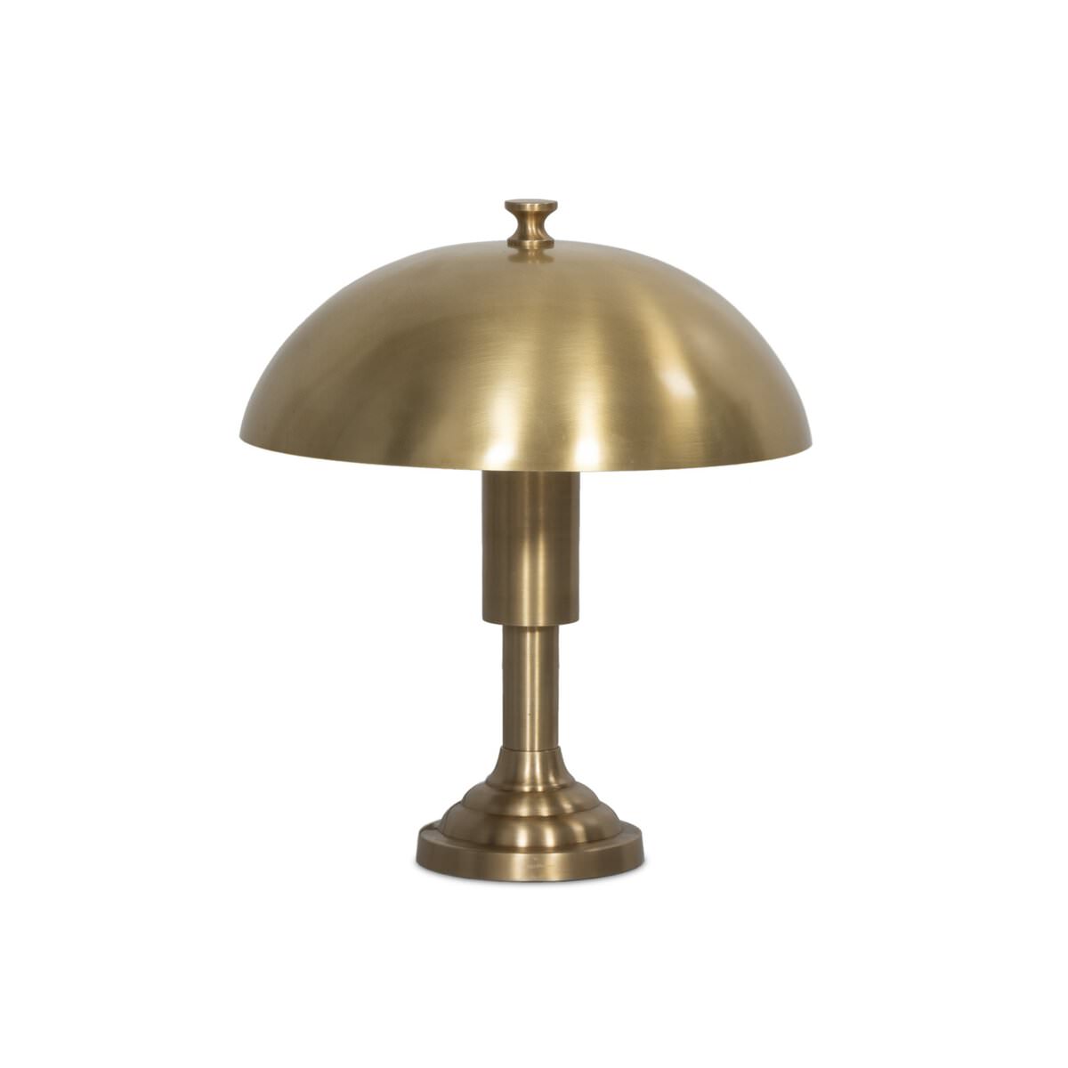 Four Hands Trieste Table Lamp in Raw Brass on a white background at Addison West
