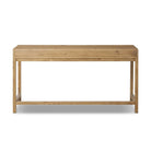 Back of Four Hands Tula Writing Desk in Worn Oak Veneer on a white background at Addison West