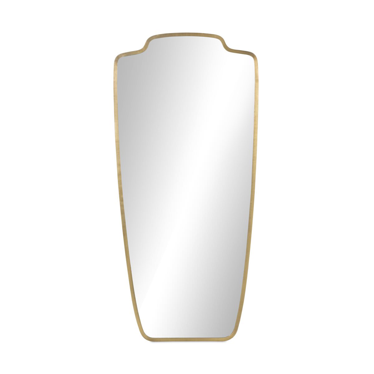 Four Hands Vault Mirror in Antique Brass on a white background at Addison West