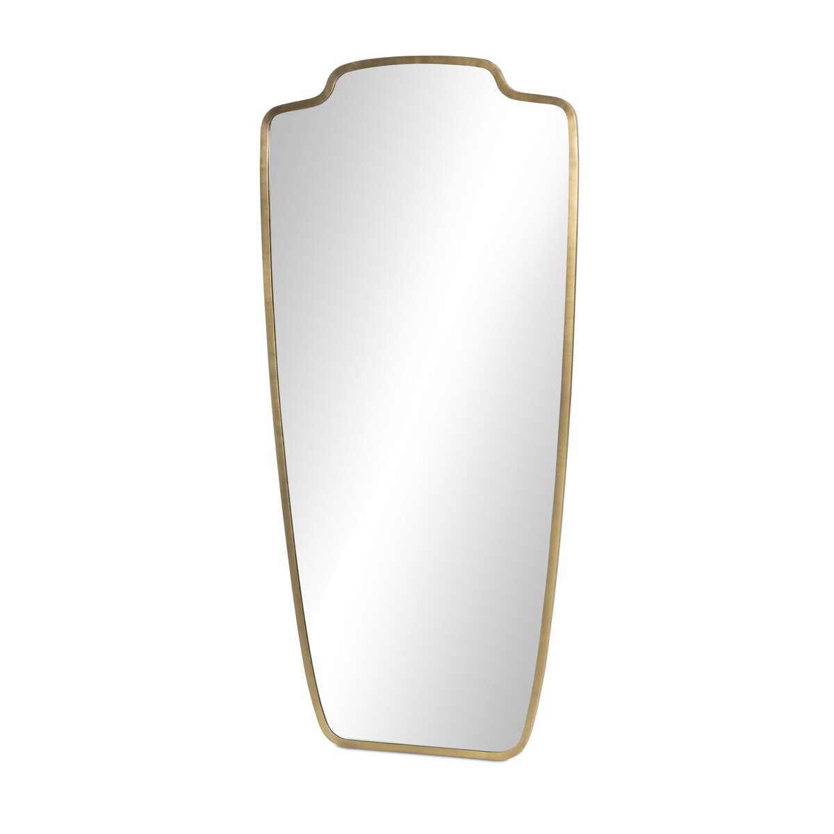 Four Hands Vault Mirror in Antique Brass on a white background at Addison West