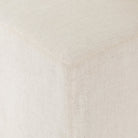 Close up of Four Hands Vista Slipcovered Dining Chair in Savile Flax on a white background