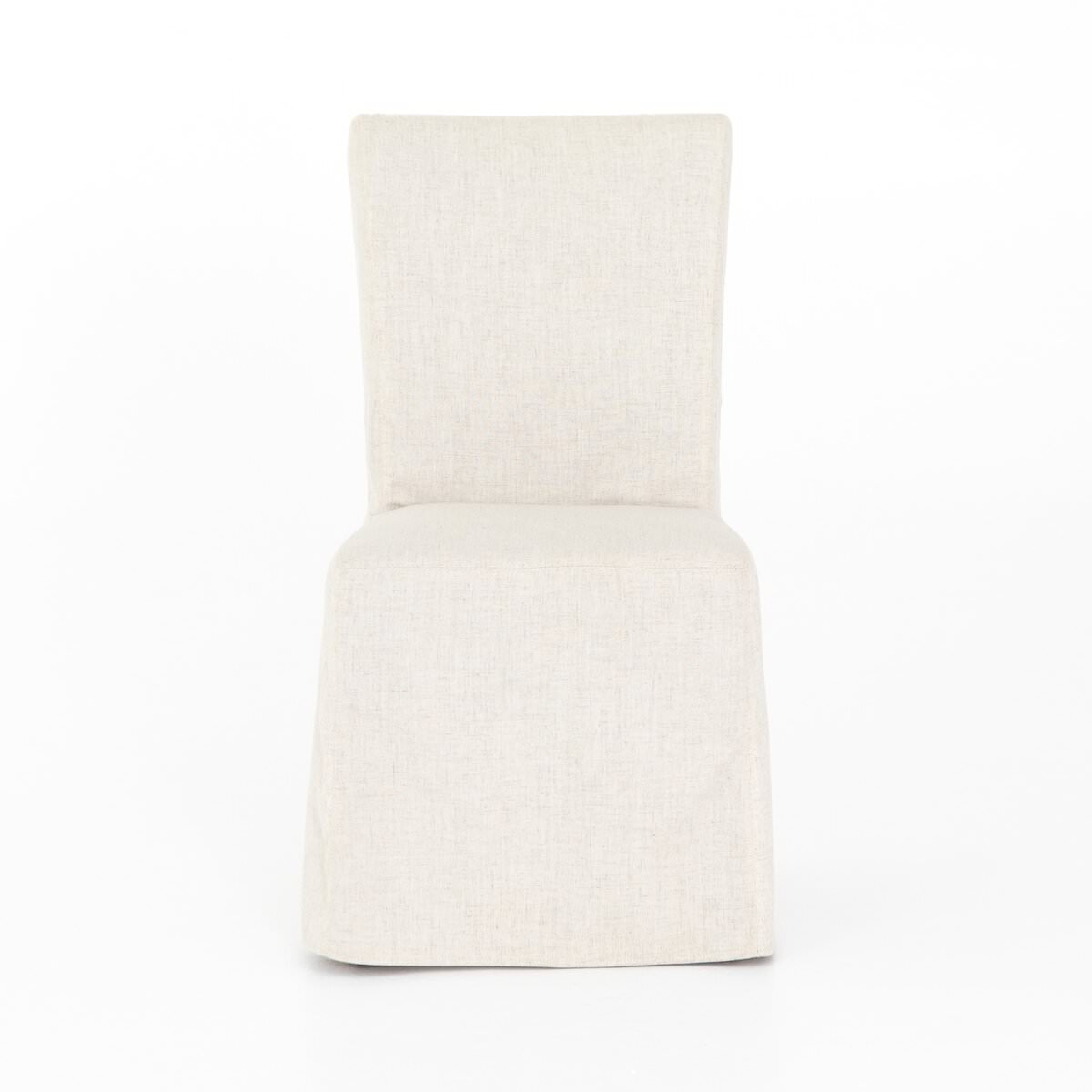 Four Hands Vista Slipcovered Dining Chair in Savile Flax on a white background