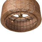 Close up of Four Hands Wendall Pendant in Antique Brass Iron on a white background at Addison West