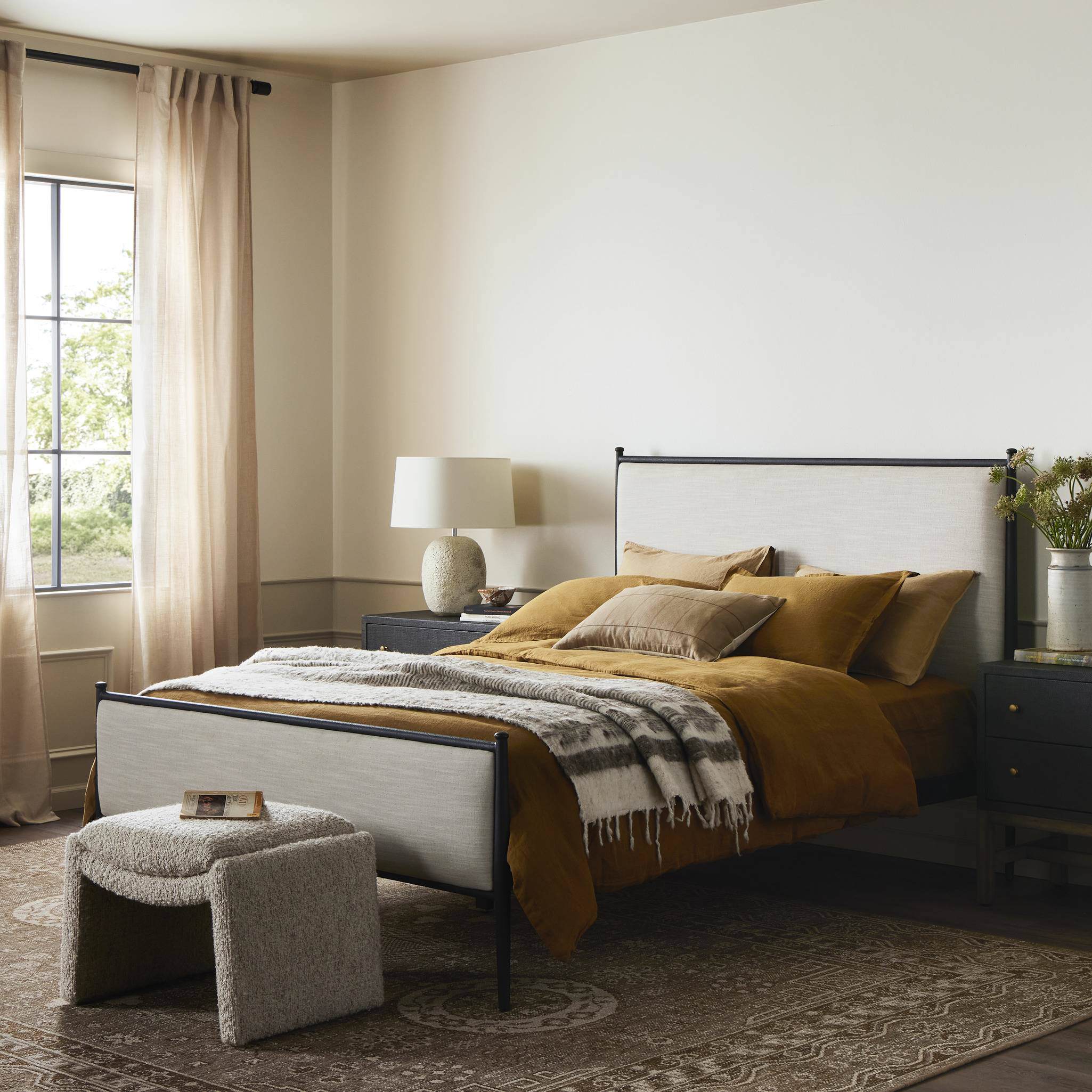 Four Hands Xander Bed in Savoy Parchment , King in bedroom at Addison West.