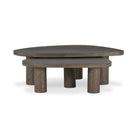Four Hands Zion Nesting Coffee Table Set in Grey Tobacco Oak on a white background at Addison West