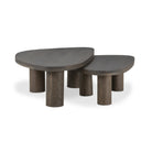 Four Hands Zion Nesting Coffee Table Set in Grey Tobacco Oak on a white background at Addison West