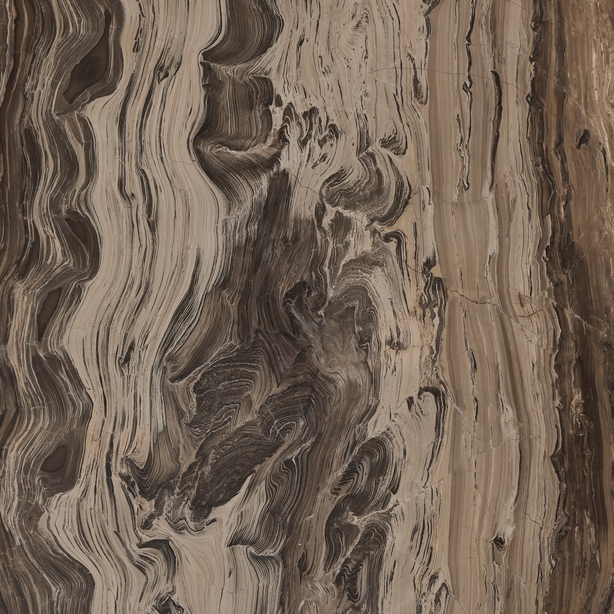 Close up of the Four Hands Zion Nesting Coffee Tables in Rocky Brown Marble on white background at Addison West.