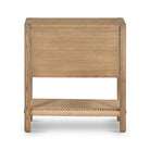 Back of Four Hands Zuma Nightstand in Dune Ash Veneer on a white background at Addison West