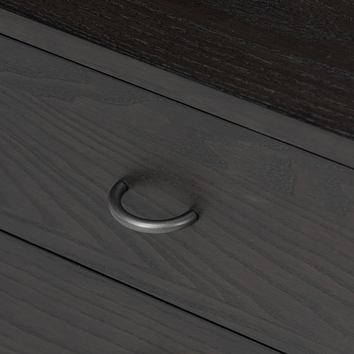 Close up of Four Hands Zuma Nightstand in Smoked Black Ash Veneer at Addison West