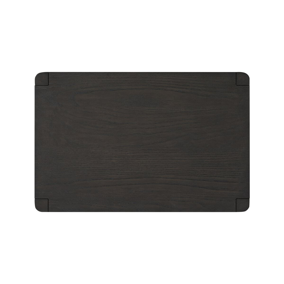 Top of Four Hands Zuma Nightstand in Smoked Black Ash Veneer on a white background at Addison West