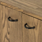 Close up of Four Hands Zuma Small Cabinet in Dune Ash