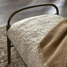 Four Hands + Amber Lewis Demi Accent Bench in Beige Shearling - Addison West