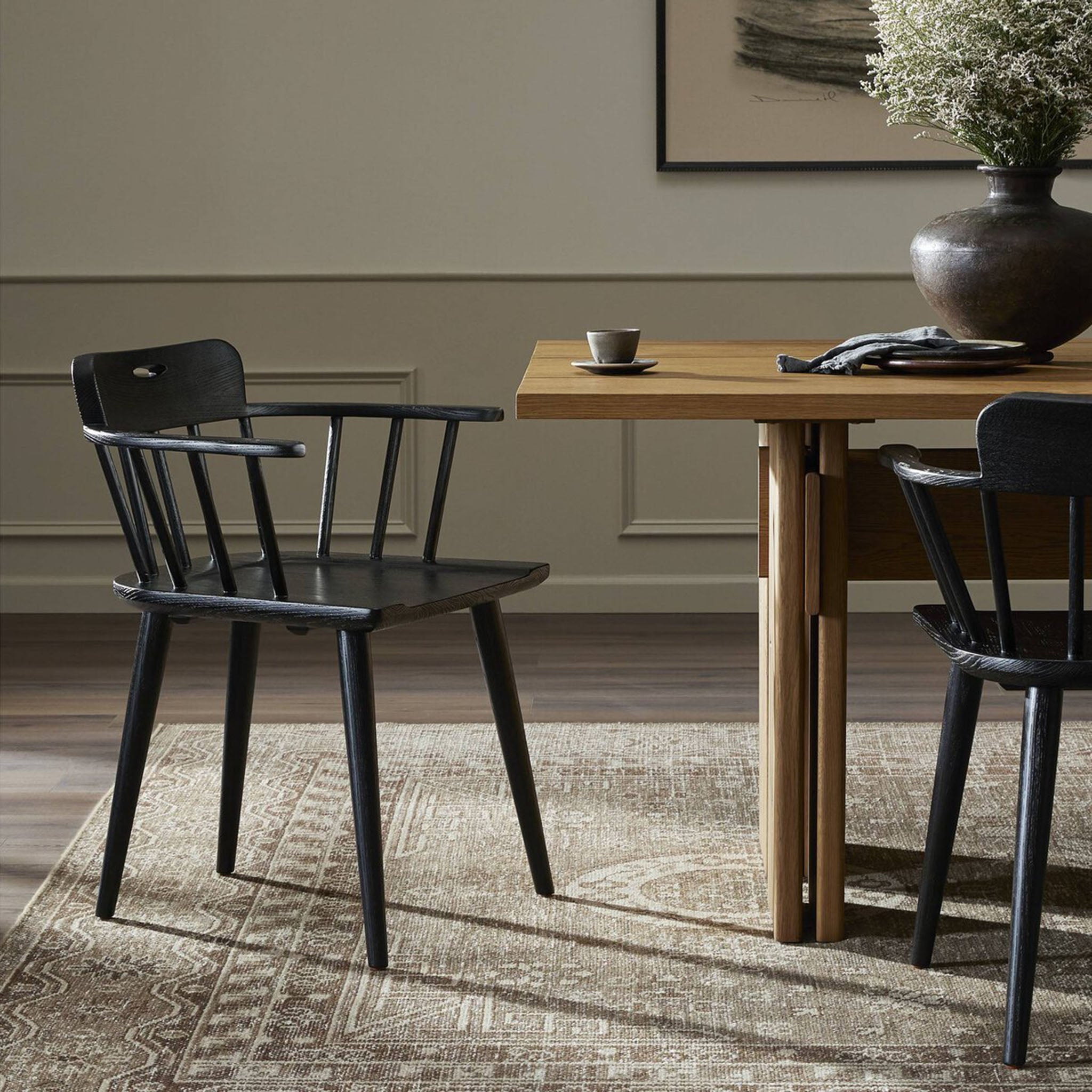 Four Hands + Amber Lewis Thalia Dining Chair in Black Oak - Addison West