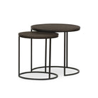 Four Hands Lavastone Nesting Tables in Black Lavastone on a white background