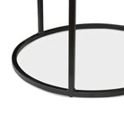 Close up of Four Hands Lavastone Nesting Tables in Black Lavastone on a white background