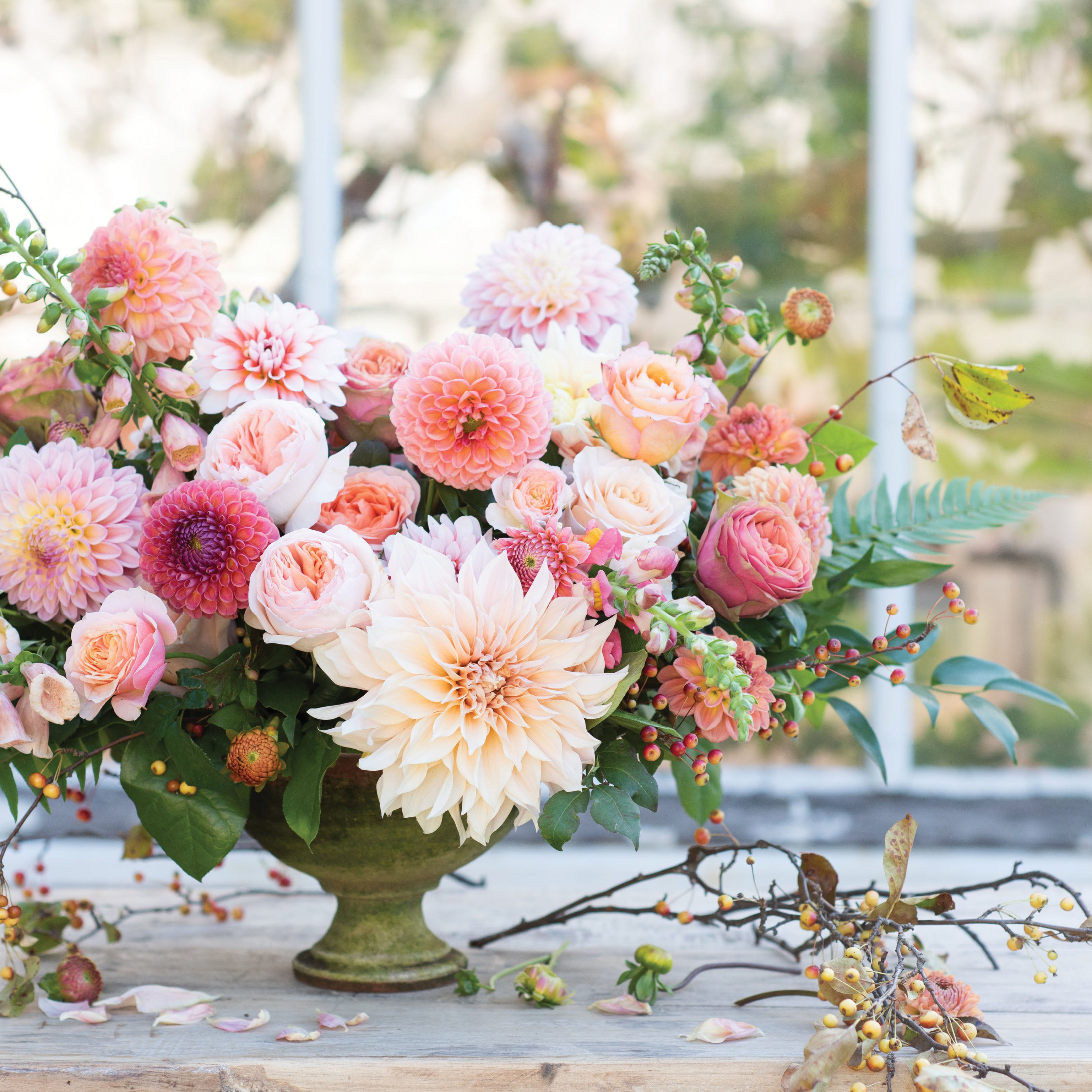 Inside pages of french blooms book