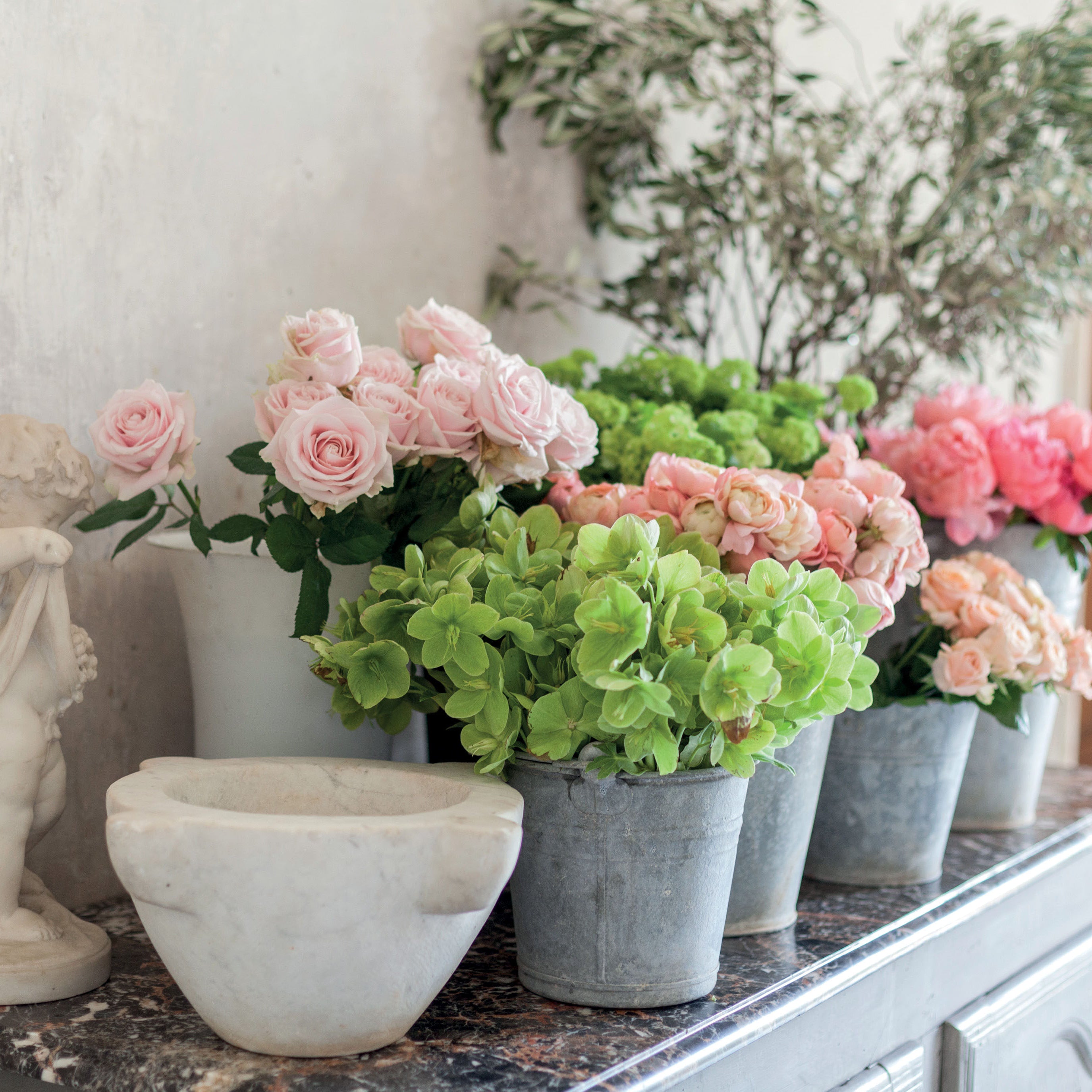 Inside pages of french blooms book