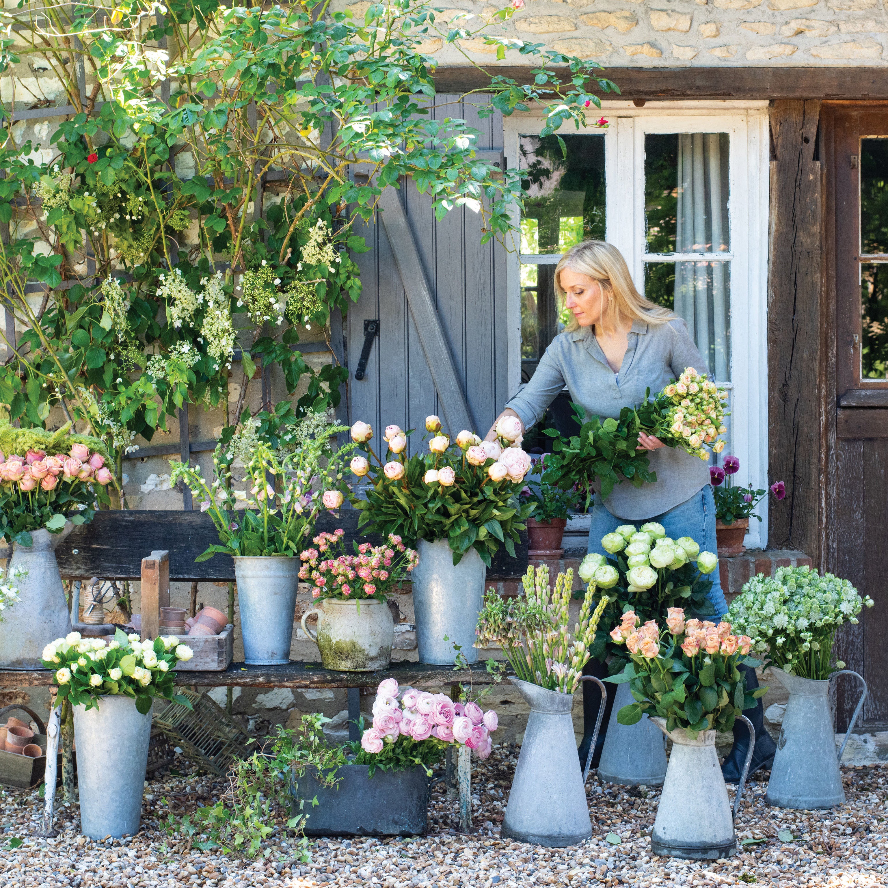 Inside pages of french blooms book