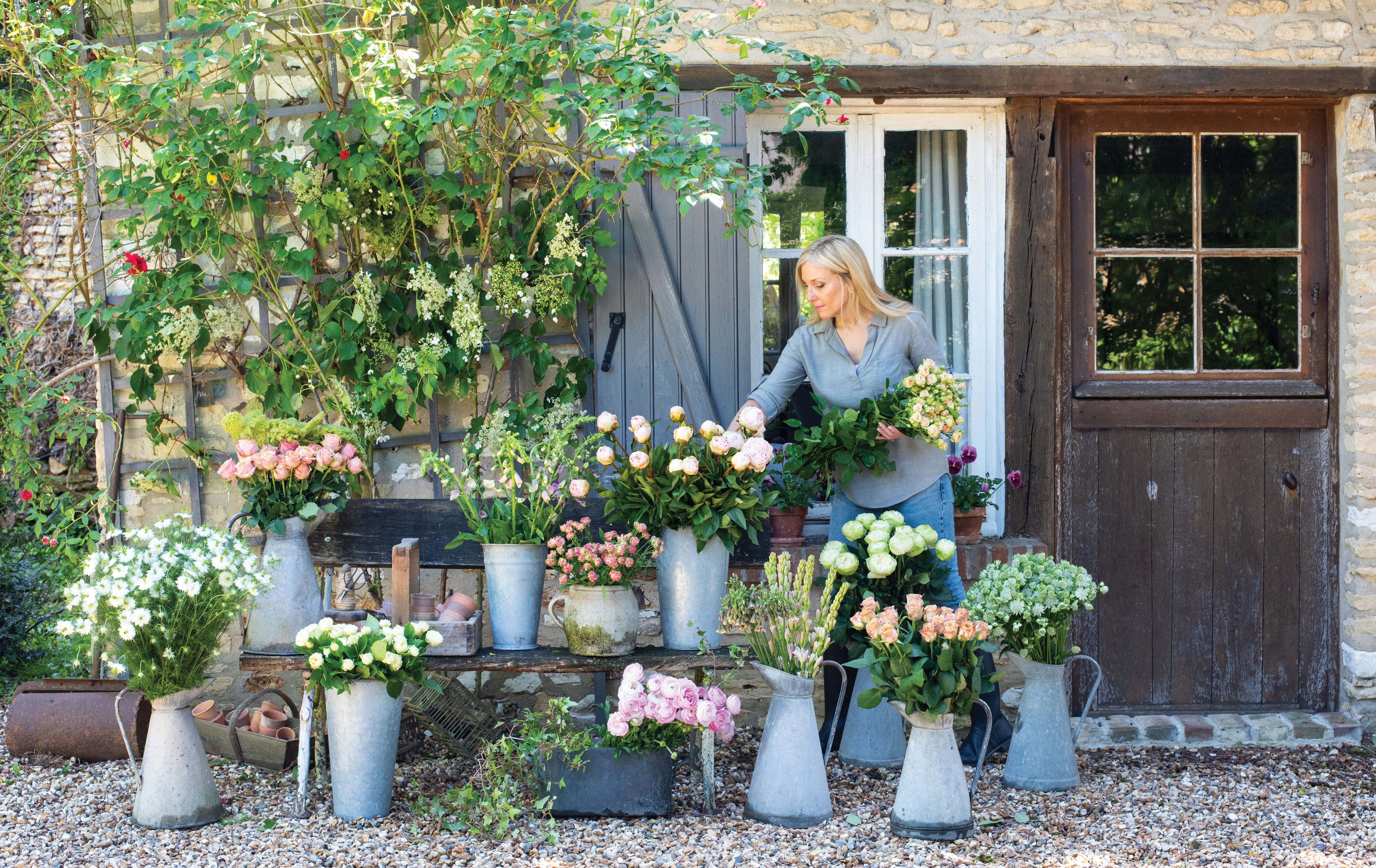 Inside pages of french blooms book