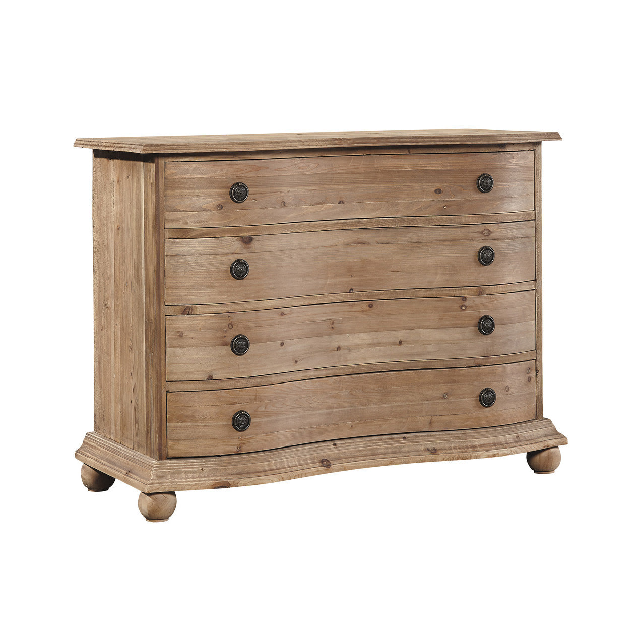 Furniture Classics Pine Bowfront Chest on a white background at Addison West