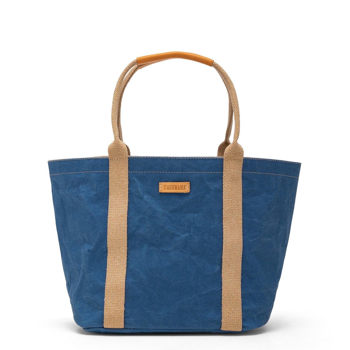 Extra Small Uashmama Giulia Carryall Tote Bag in Denim on a white background