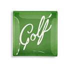 Green Golf Decoupage Glass Tray on a white background