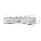 Four Hands Grant 3-Piece Sectional in Henry Charcoal - Addison West