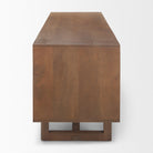 Grier Medium Brown Solid Wood with Cane Media Console on a white background