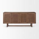 Grier Medium Brown Solid Wood with Cane Sideboard on a white background